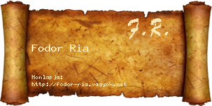 Fodor Ria névjegykártya