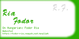ria fodor business card